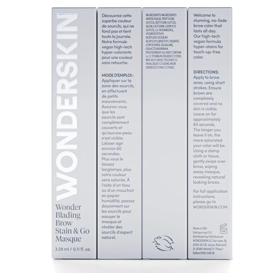 Wonderskin Wonder Blading Brow Stain & Go Masque - Long Lasting Eye Brow Tint, Transfer Proof and Smudge Proof Eyebrow Tint Stain (Dark Brunette)