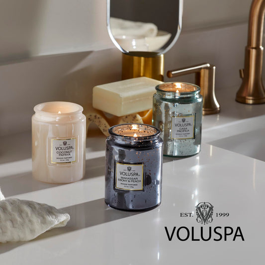 Voluspa BlackBerry Rose Oud, Classic Candle Jar, 6.5 oz, 40 Hour Burn Time, Coconut Wax for Clean Burning, Handcrafted in The USA