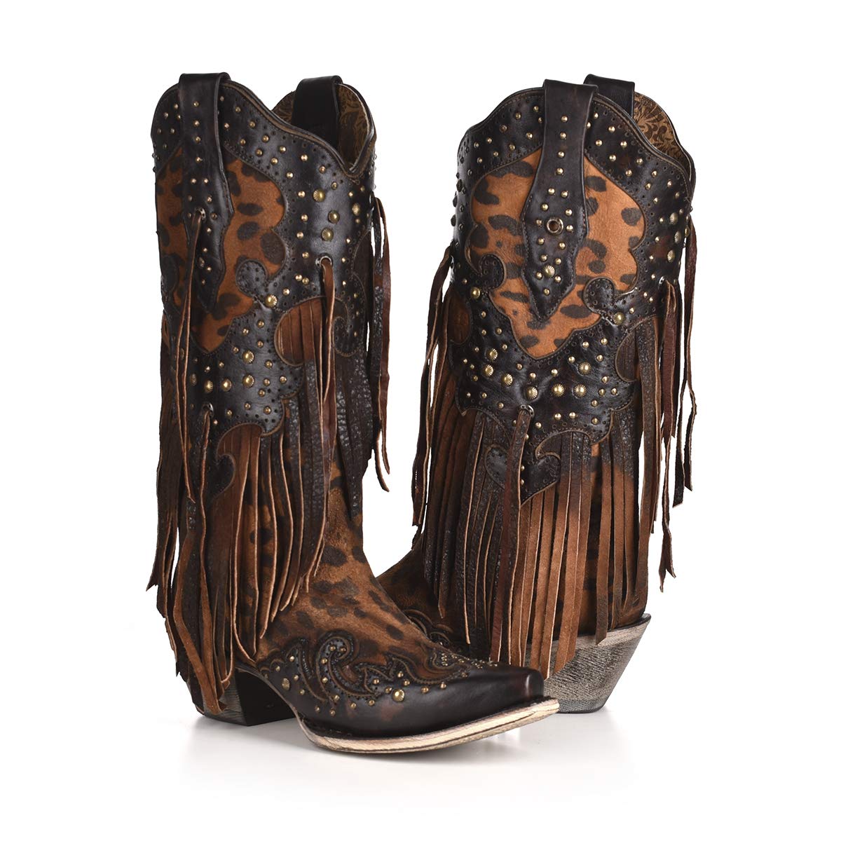 Corral Boot Company Womens Honey Goat Overlay Boot 7 B Brown