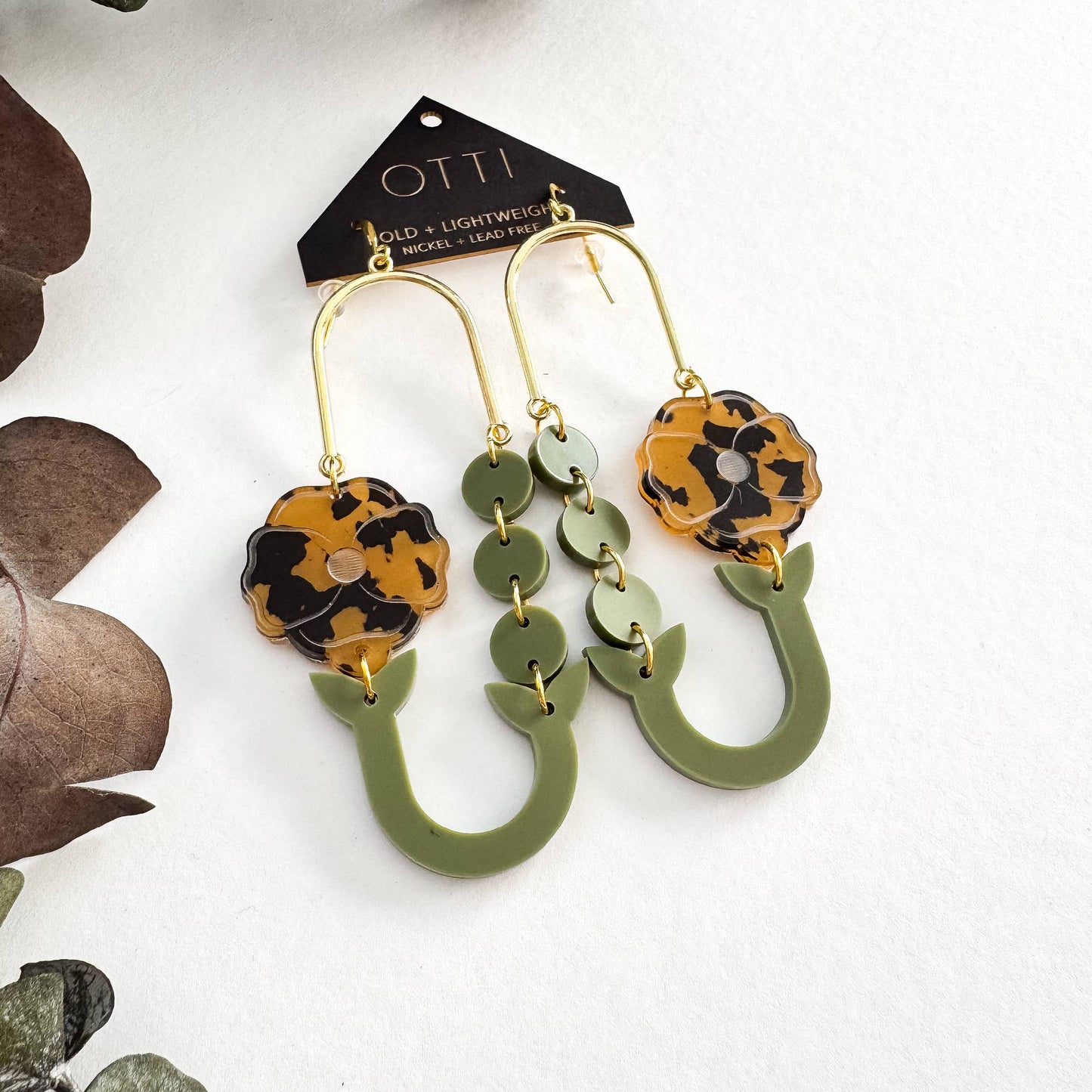 Botanical-Inspired Acrylic Earring: POPPY LOOP (Seasonal)