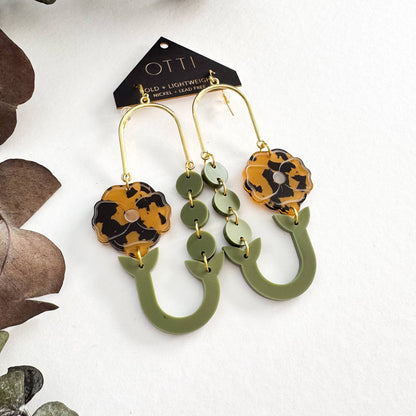 Botanical-Inspired Acrylic Earring: POPPY LOOP (Seasonal)