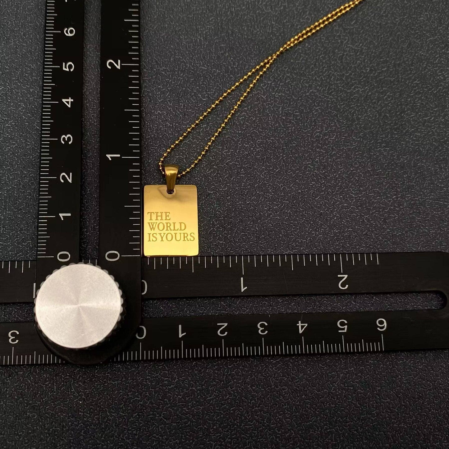 Inspiring Square Charm 18K Gold Plated S.Steel Necklace -FGS