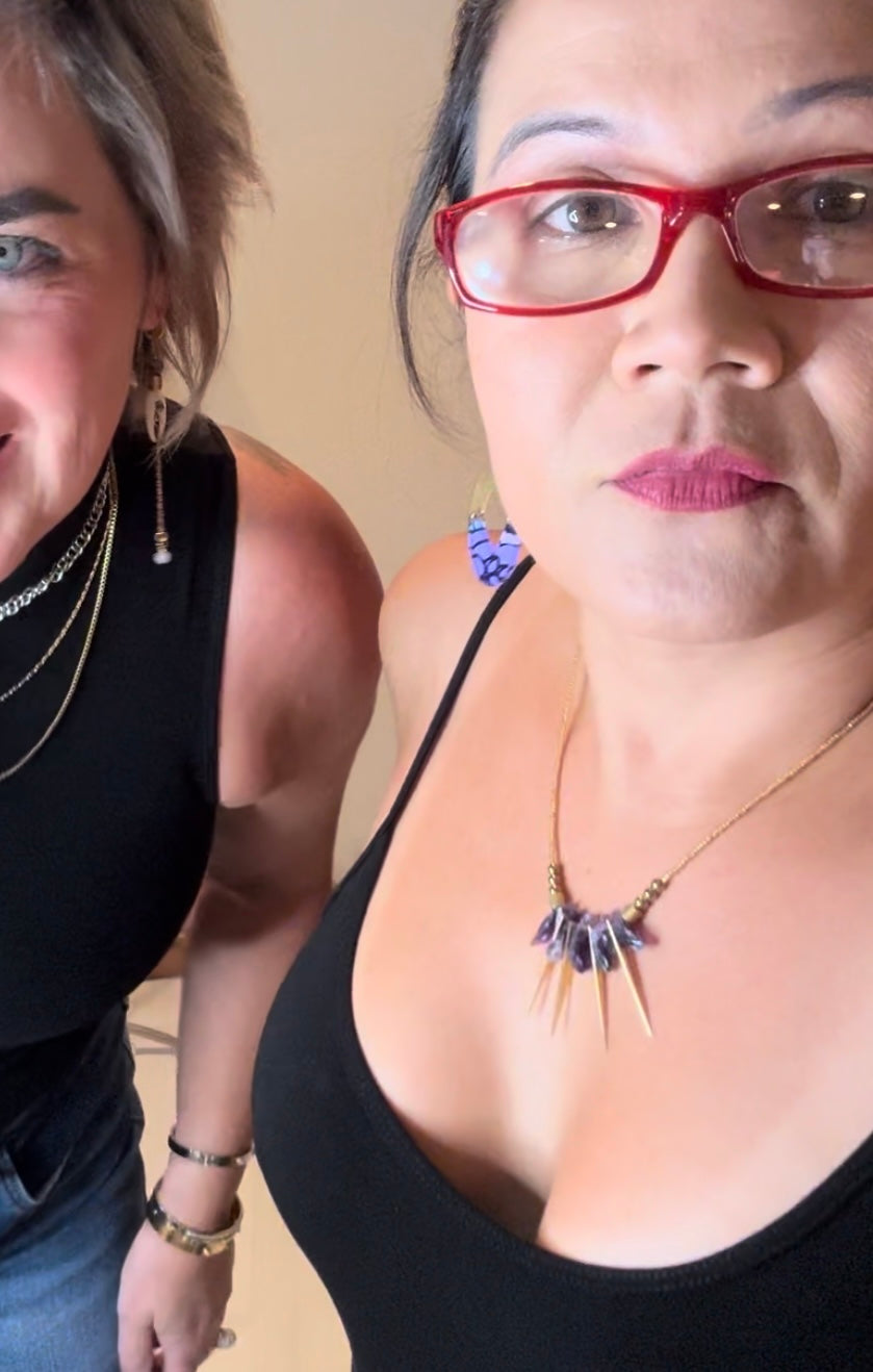 Amethyst Spike Collar Necklace