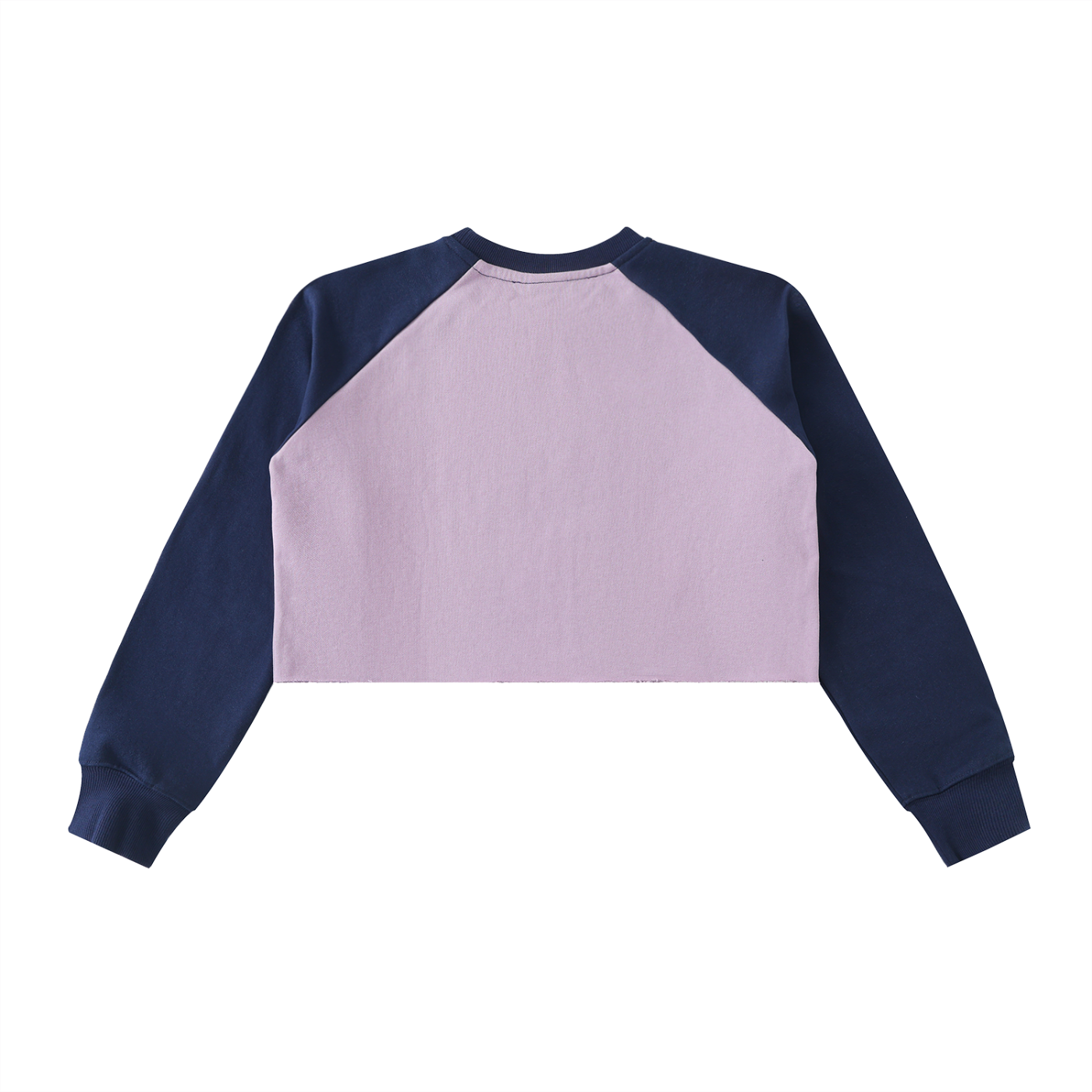 Raw-Hem Color-Block Raglan Crop Sweatshirt Opossum