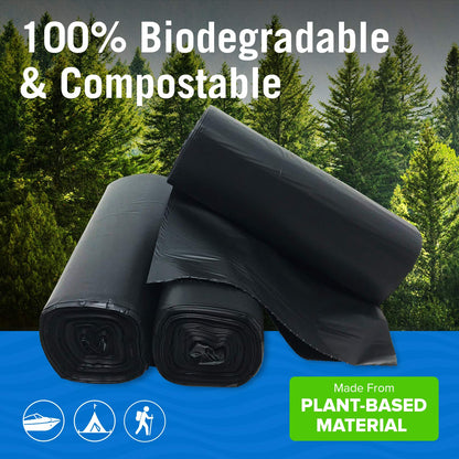 45 Portable Toilet Bags, Biodegradable 8 Gallon for 5 Gallon Buckets Human Waste Bags for Camping, Boating, Car & Compost, Fits Bucket Seat, Outdoor Use