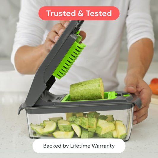 Fullstar The Original Pro Chopper - Vegetable Chopper and Spiralizer, Food Chopper with Container, Fruit Slicer, Kitchen Gadgets & Gifts, Home Essentials (4 in 1, Gray/Green)