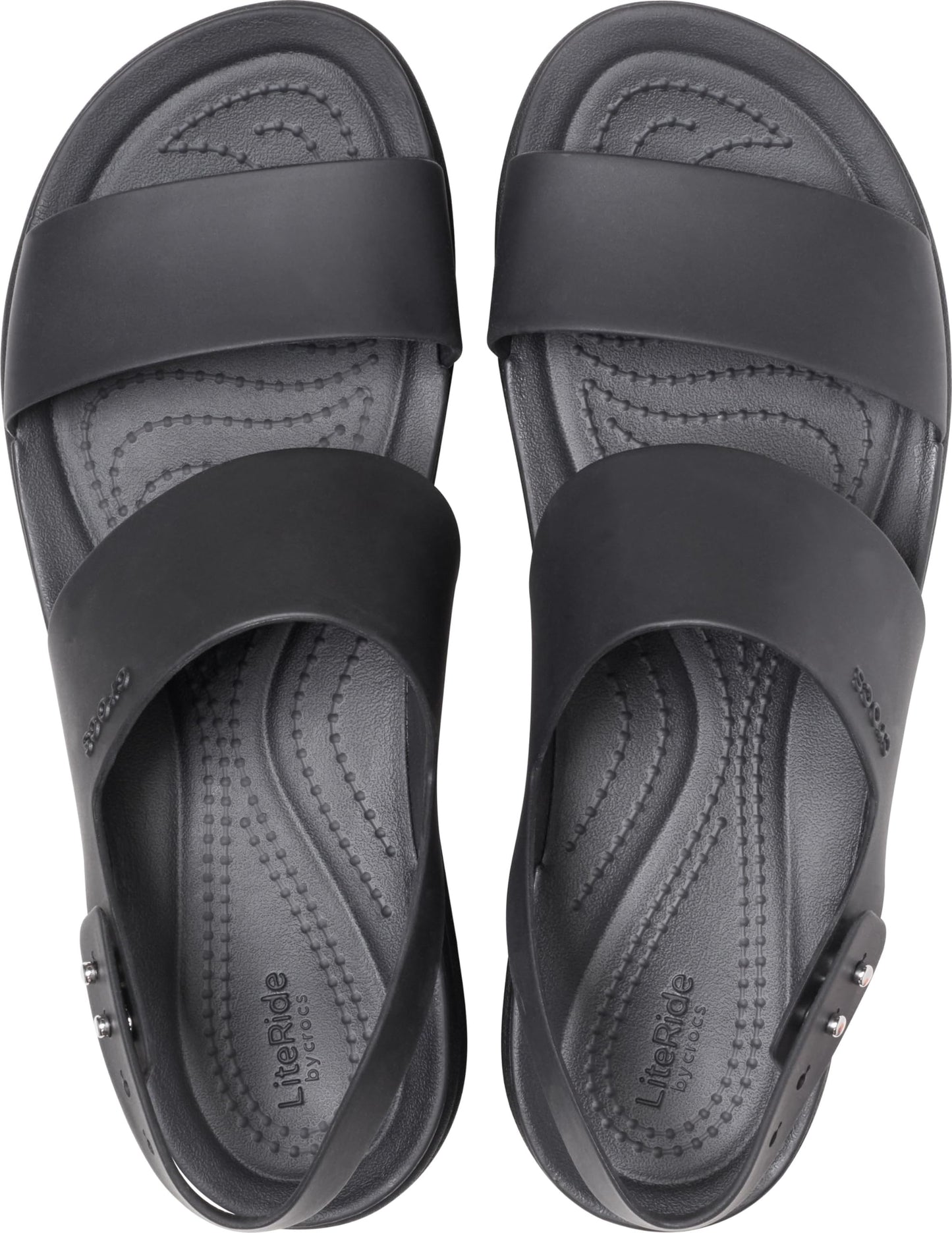 Crocs Brooklyn Low Wedge for Women - Adjustable Buckle Heel Straps with Pushpin Closure, Flexible, and All-Day Wear Black/Black 7 M