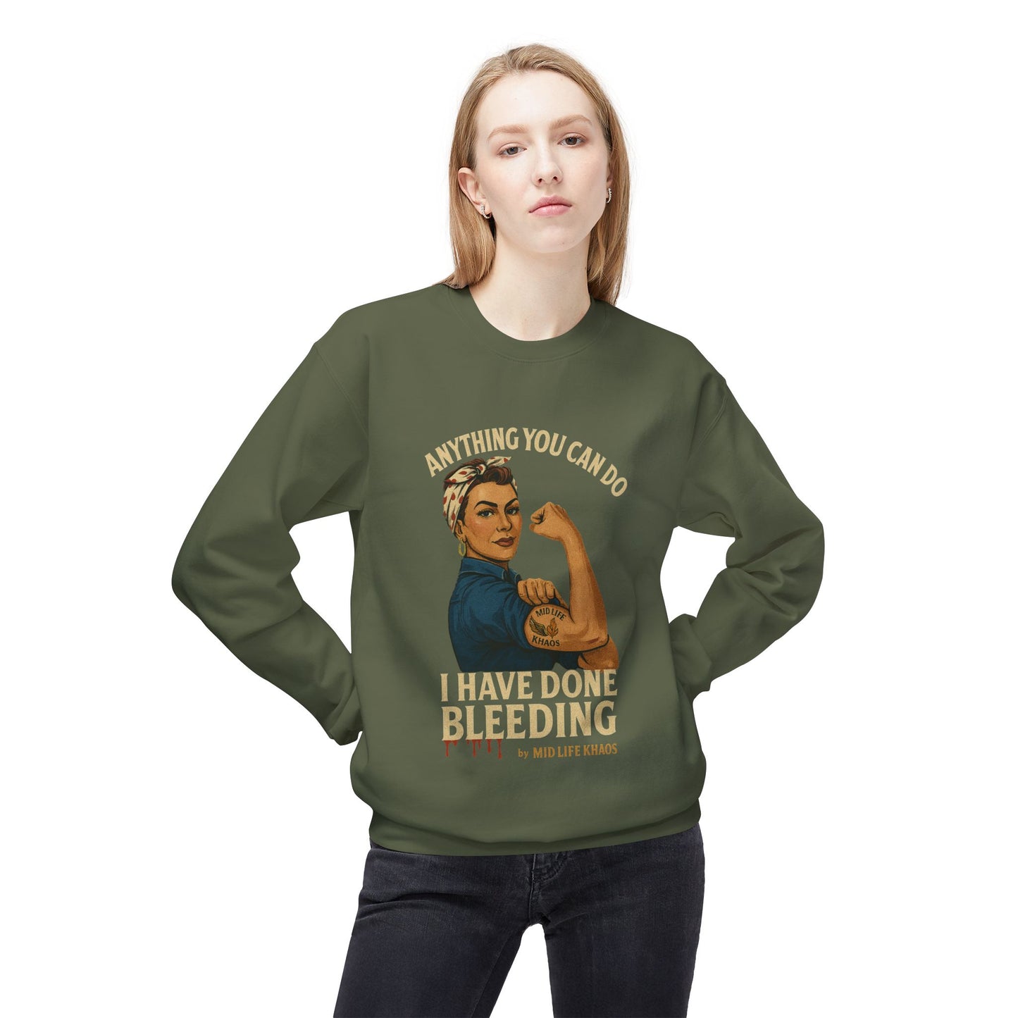 I Bleed Crewneck Soft Sweatshirt, Feminist Fashion