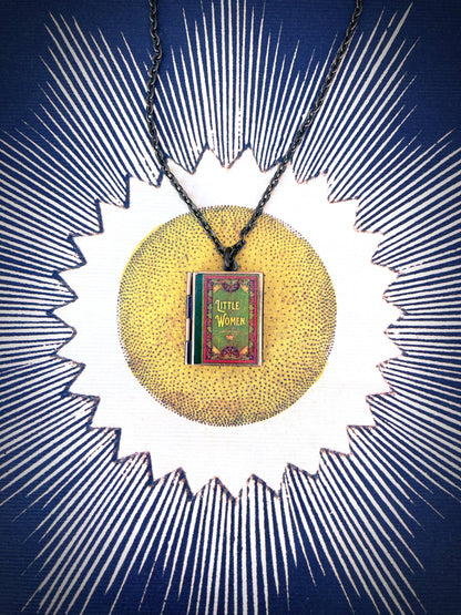 Book Locket Little Women - Green Filagree