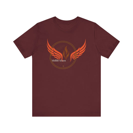 Midlife Khaos Winged Flame Tee, Unisex Short Sleeve Shirt, Casual Wear