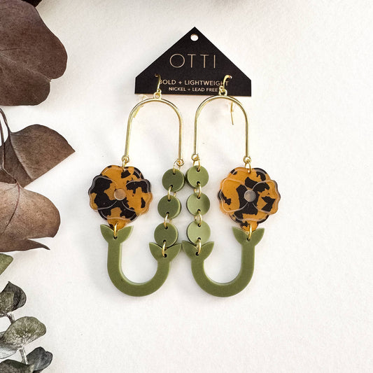 Botanical-Inspired Acrylic Earring: POPPY LOOP (Seasonal)