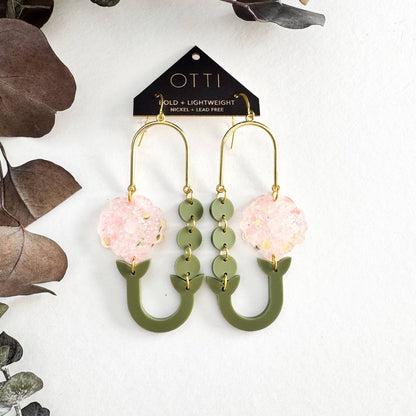 Botanical-Inspired Acrylic Earring: POPPY LOOP (Seasonal)