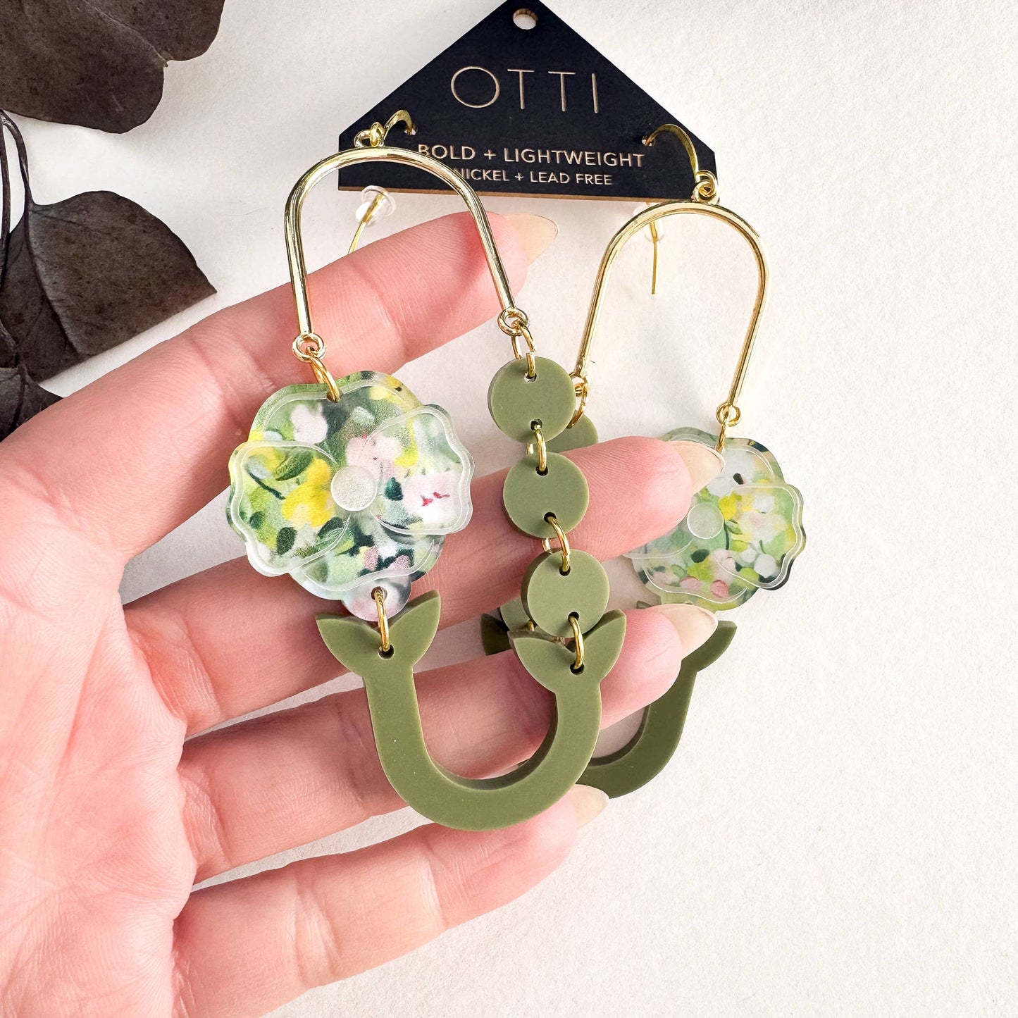 Botanical-Inspired Acrylic Earring: POPPY LOOP (Seasonal)