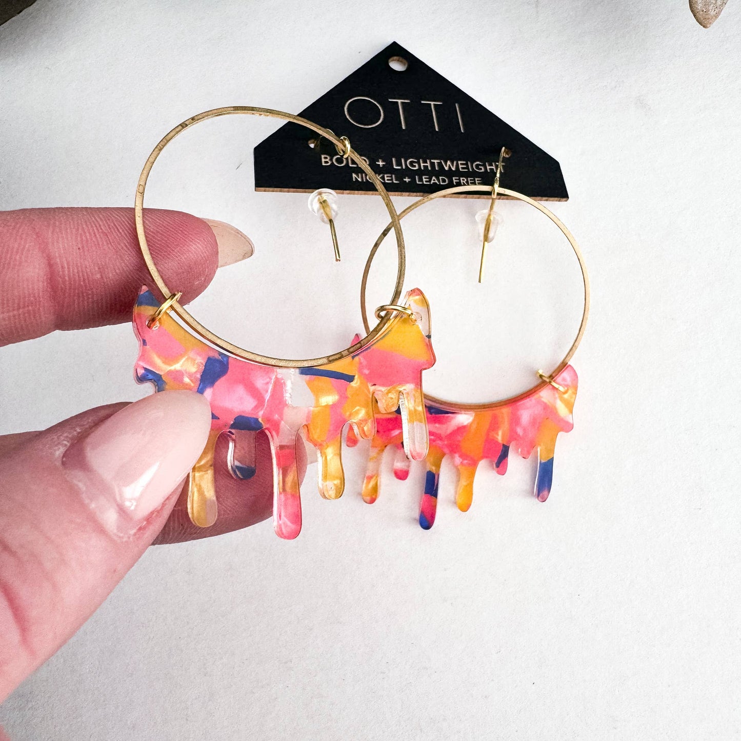 Dripping "Slime" Hoop Earrings: Limited SPRING Patterns