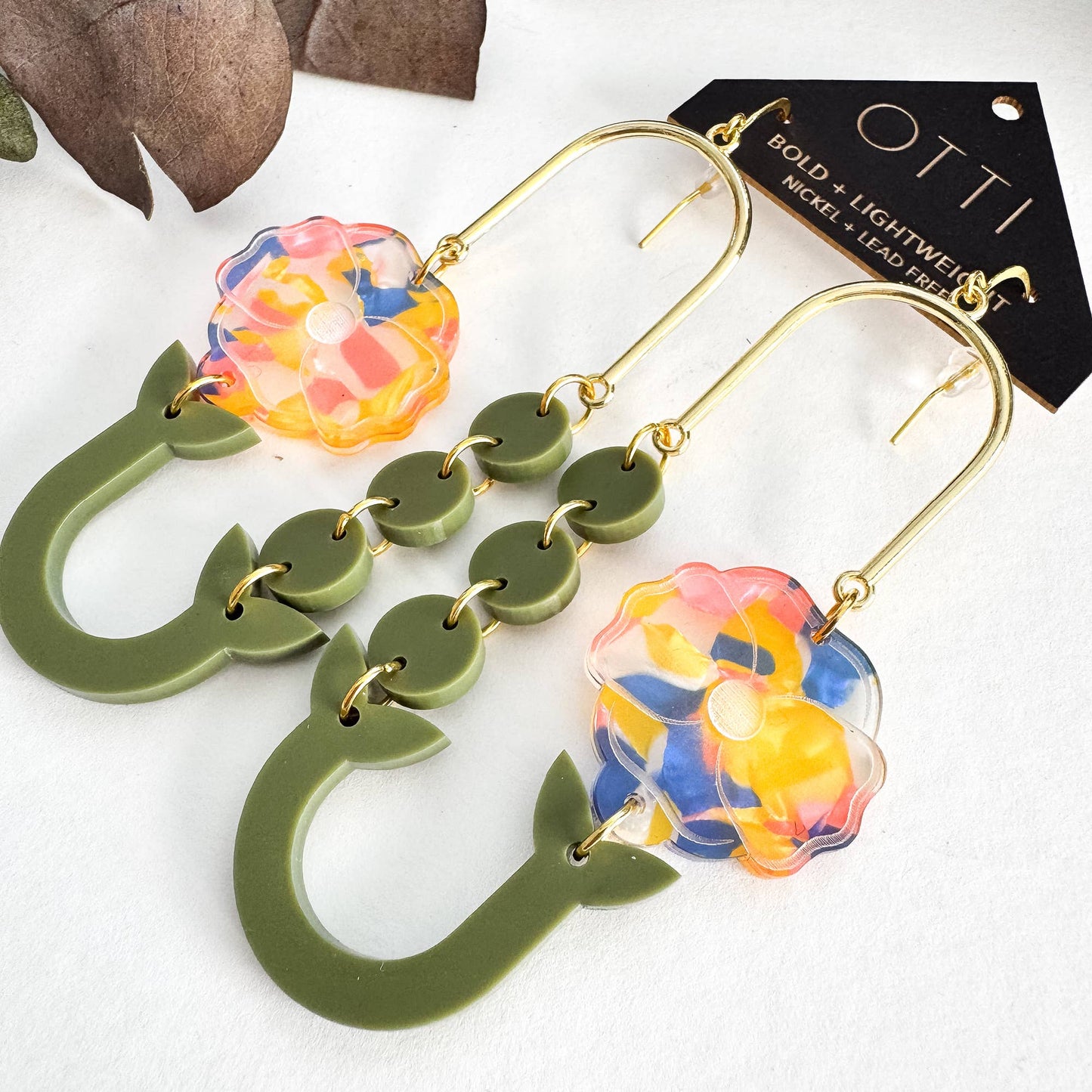 Botanical-Inspired Acrylic Earring: POPPY LOOP (Seasonal)