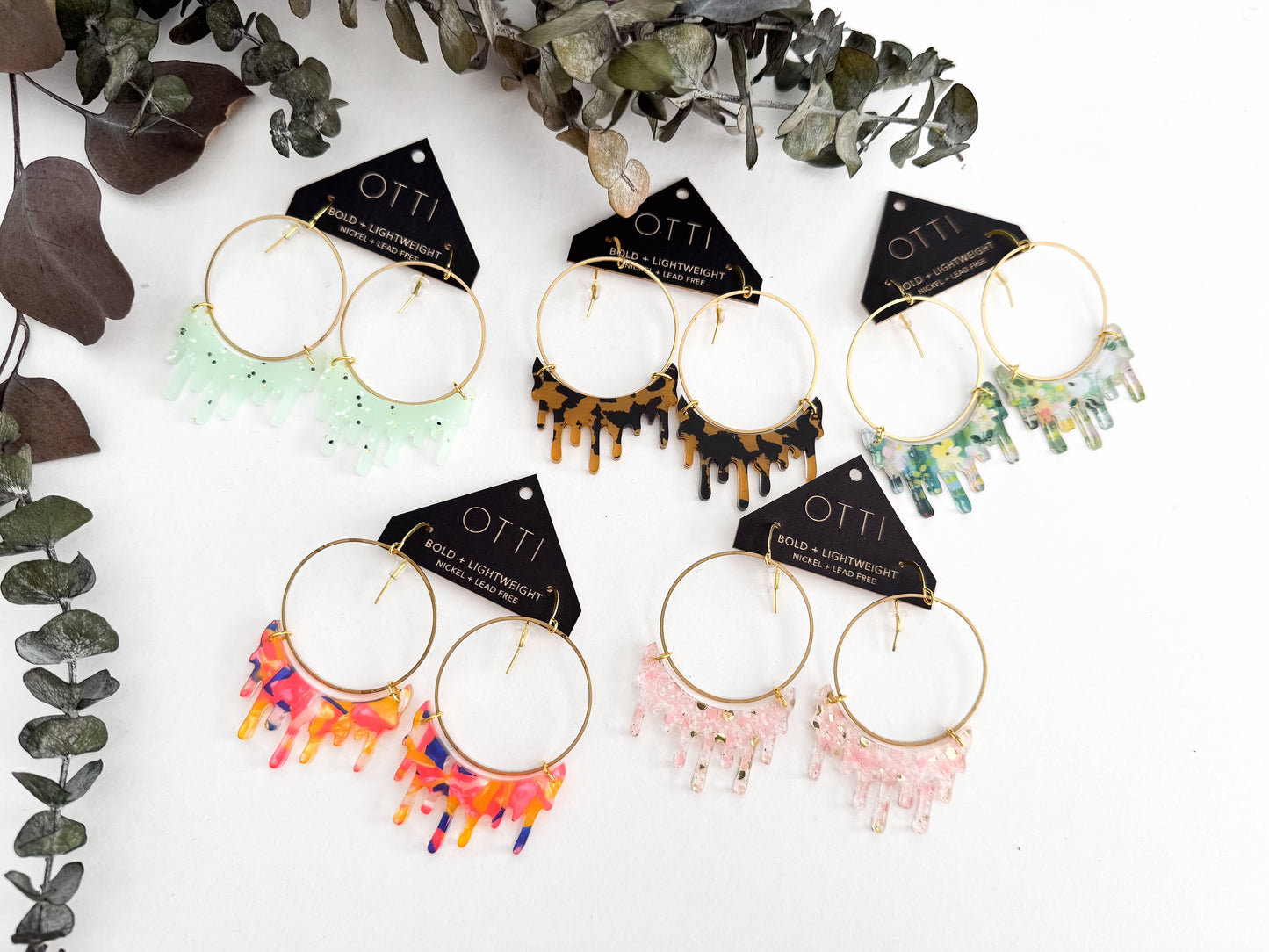 Dripping "Slime" Hoop Earrings: Limited SPRING Patterns