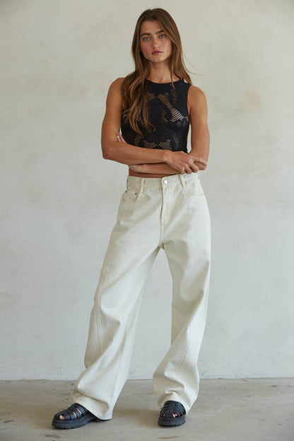 S1227N | Knit Seamless Jacquard Round Neck Tank Top