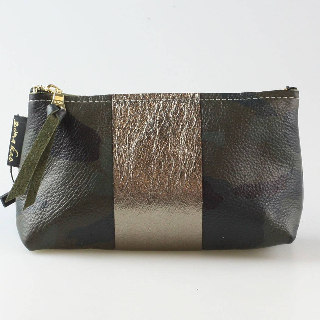 The Smaller CAMO STRIPE Makeup Clutch: Bardot