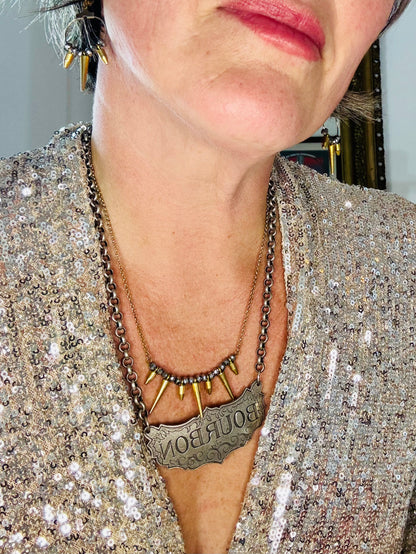 Bourbon Tag Statement Necklace