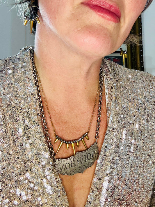 Bourbon Tag Statement Necklace