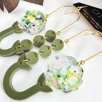 Botanical-Inspired Acrylic Earring: POPPY LOOP (Seasonal)