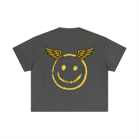 Essential Cotton Boxy T-Shirt Smiley Face