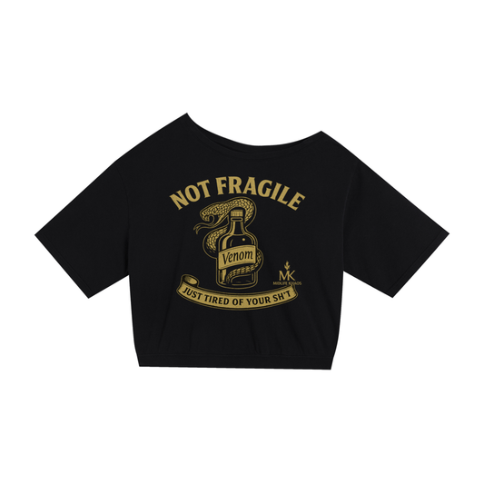 Tired of Your Shit…Asymmetric Shoulder Oversized Cotton T-Shirt