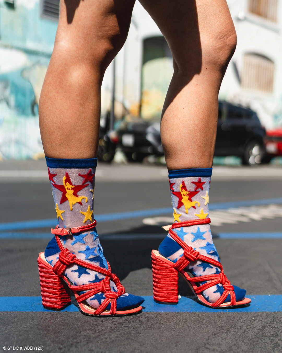 Supergirl Star Shimmer Sheer Crew Sock