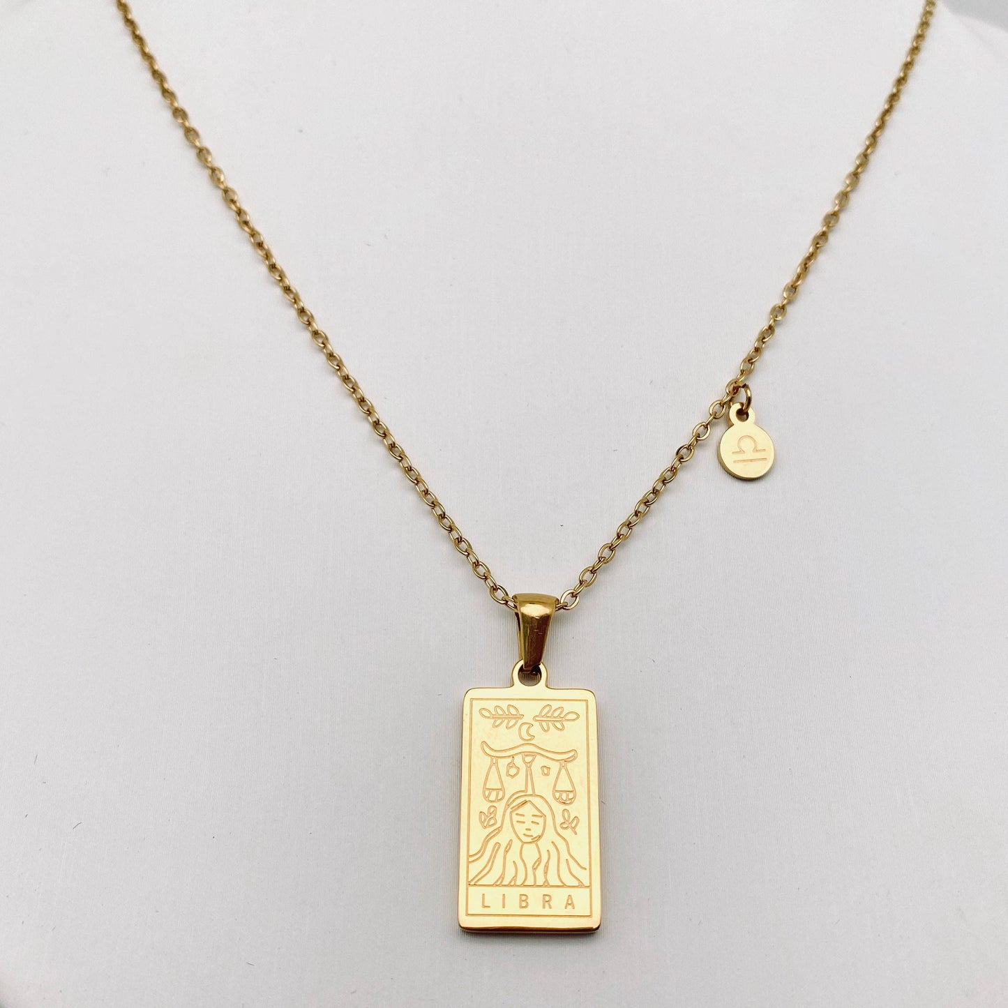 Golden Stainless Steel 12 Constellation Charm Necklace - FGS
