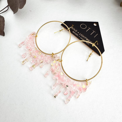 Dripping "Slime" Hoop Earrings: Limited SPRING Patterns