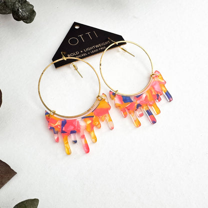 Dripping "Slime" Hoop Earrings: Limited SPRING Patterns