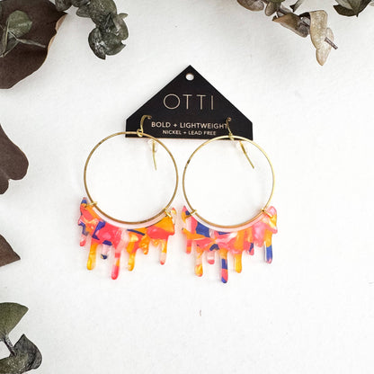 Dripping "Slime" Hoop Earrings: Limited SPRING Patterns