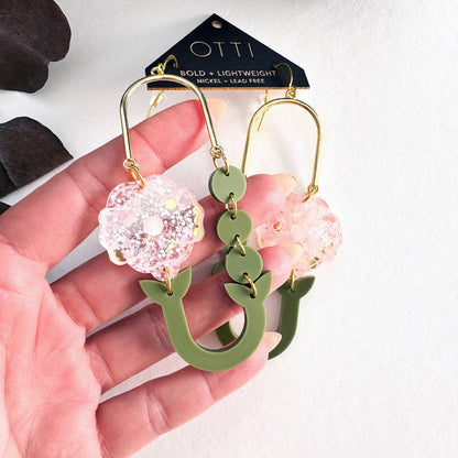 Botanical-Inspired Acrylic Earring: POPPY LOOP (Seasonal)