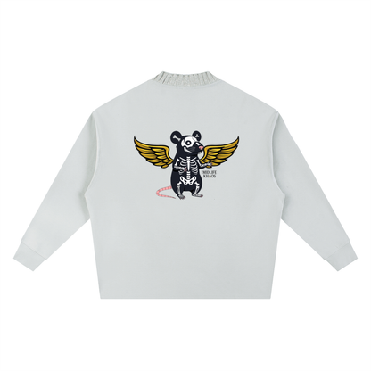 Knitted Round Neck Oversize Sweatshirt Skeletor