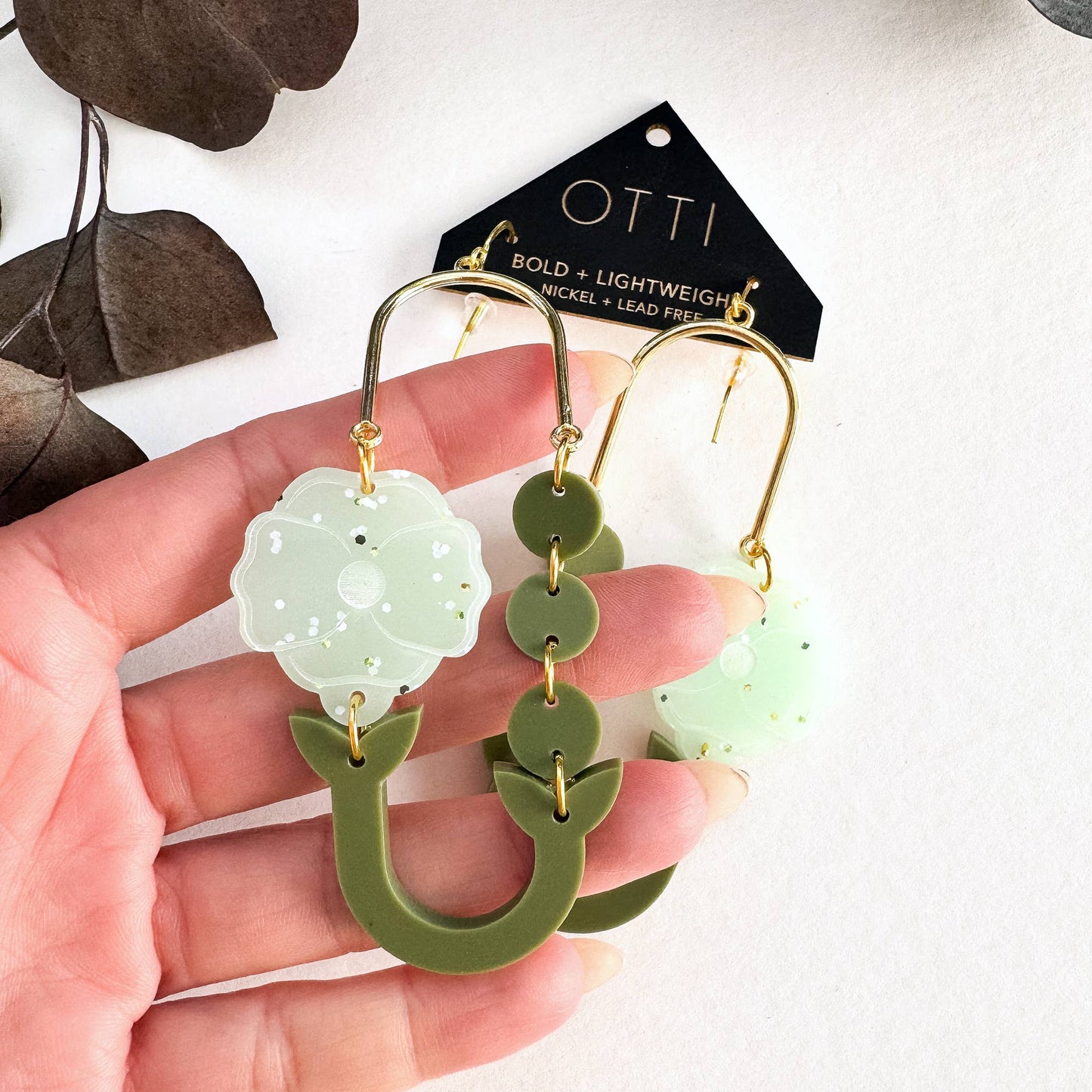 Botanical-Inspired Acrylic Earring: POPPY LOOP (Seasonal)