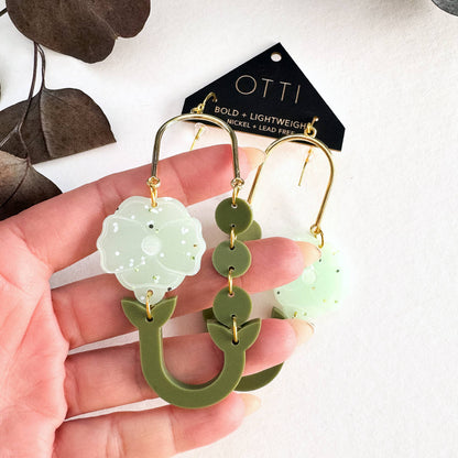 Botanical-Inspired Acrylic Earring: POPPY LOOP (Seasonal)