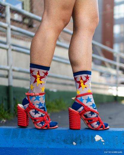 Supergirl Star Shimmer Sheer Crew Sock