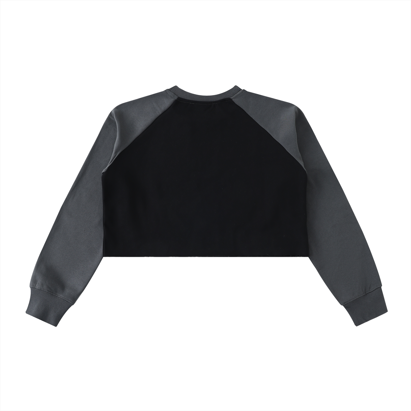 Raw-Hem Color-Block Raglan Crop Sweatshirt Opossum
