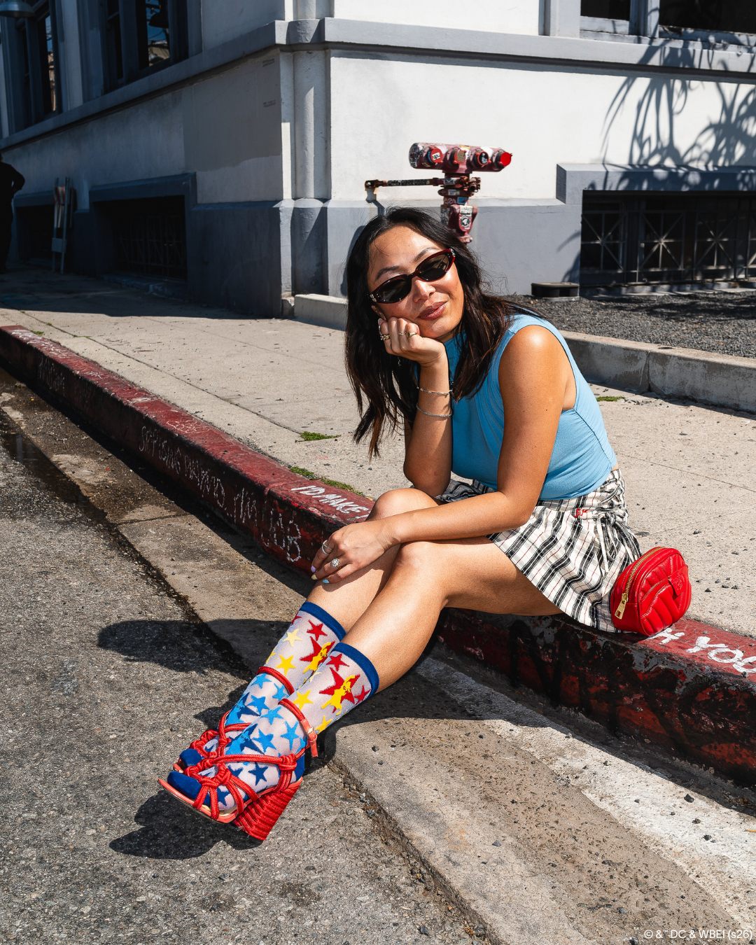 Supergirl Star Shimmer Sheer Crew Sock