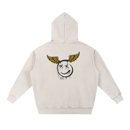 Snow Wash Fleece Oversize Hoodie Anatomical Heart