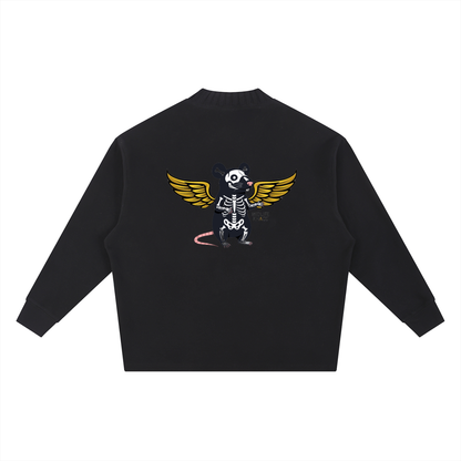 Knitted Round Neck Oversize Sweatshirt Skeletor