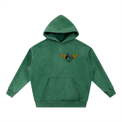 Snow Wash Fleece Oversize Hoodie Anatomical Heart