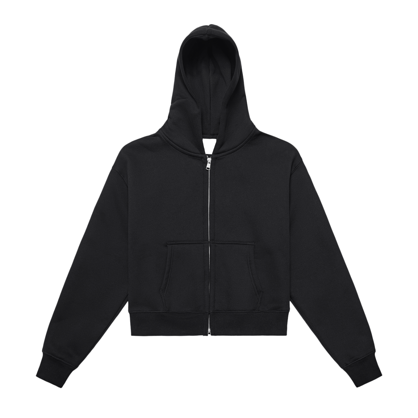 Fleeced Zip-Up Cropped Hoodie F*ck Around