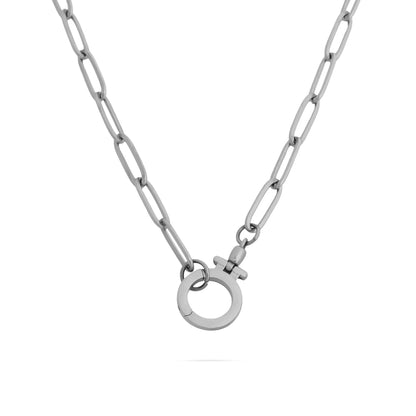 18K Gold PVD Stainless Steel Circle Carabiner Necklace