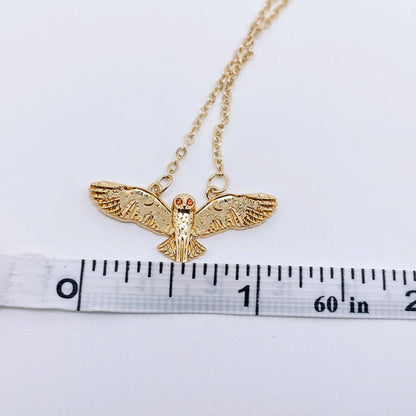 Owl Pendant Necklace 18K Gold Plated