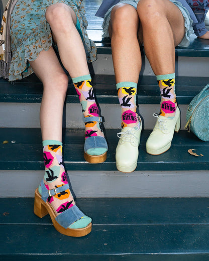 Hitchcock The Birds Sheer Crew Sock