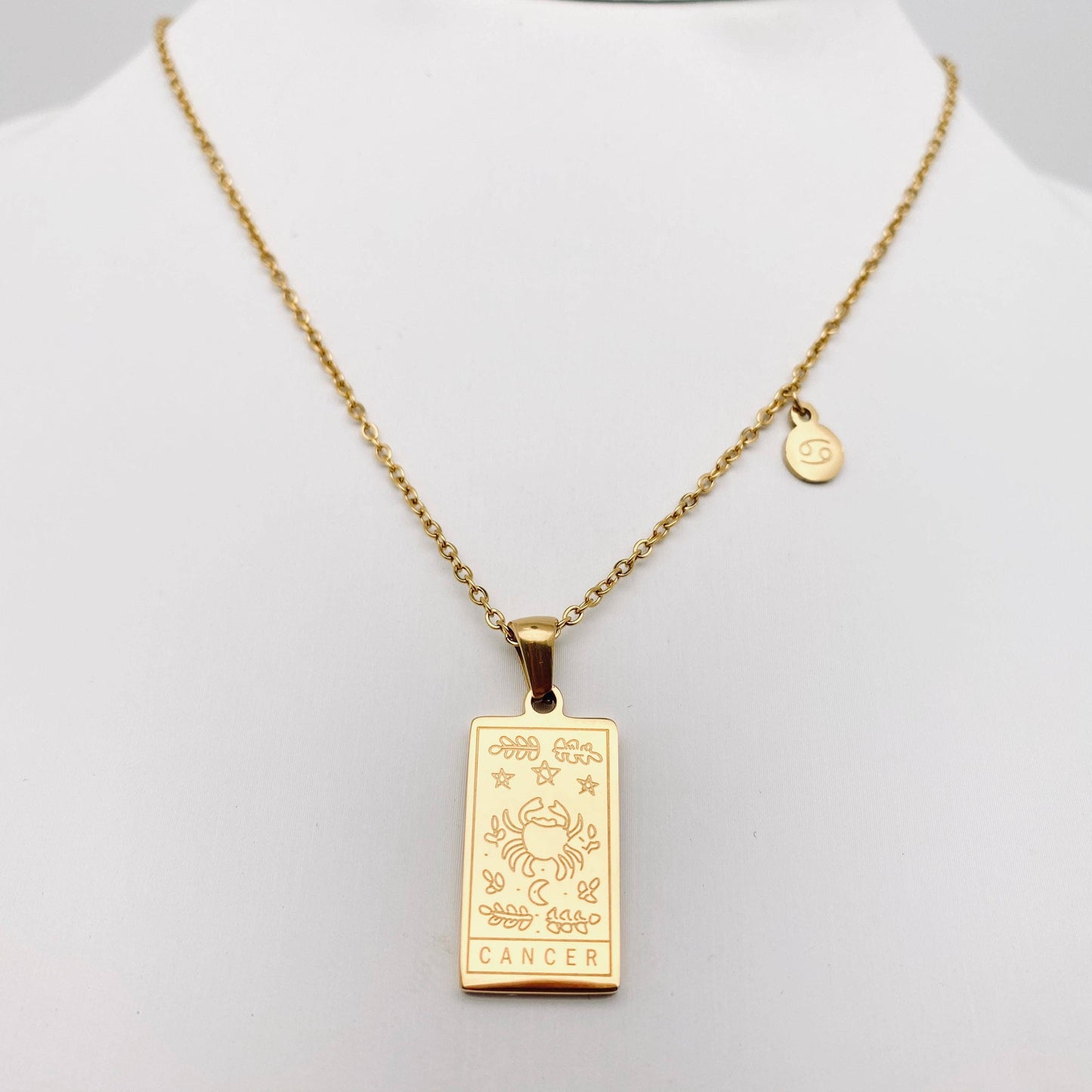 Golden Stainless Steel 12 Constellation Charm Necklace - FGS