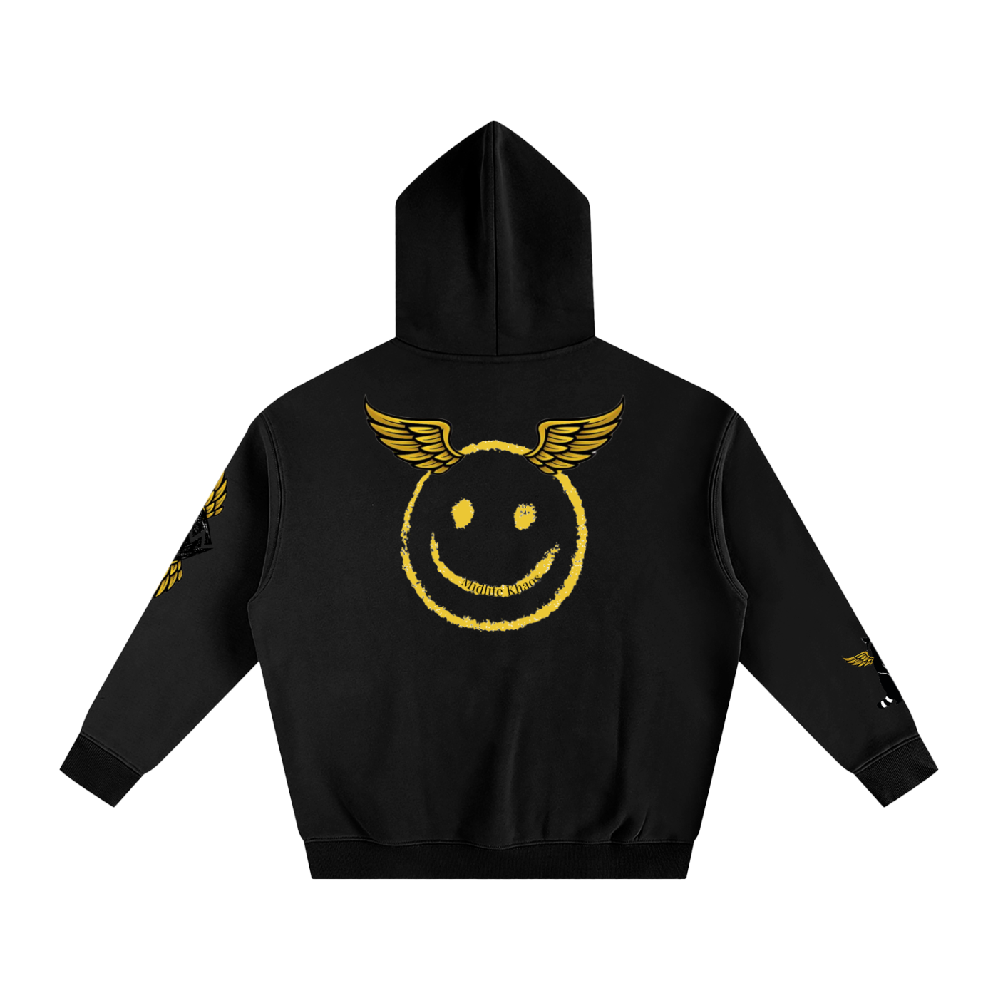 Oversize Fleeced Hoodie Smiley Face