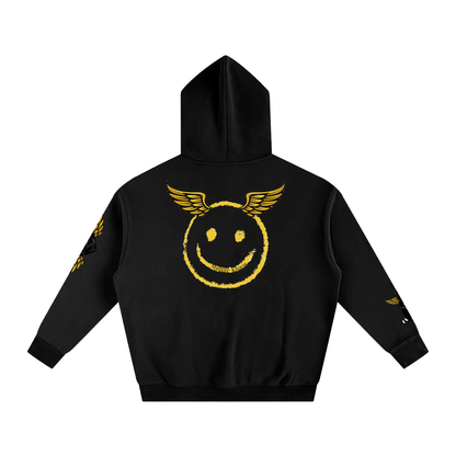Oversize Fleeced Hoodie Smiley Face