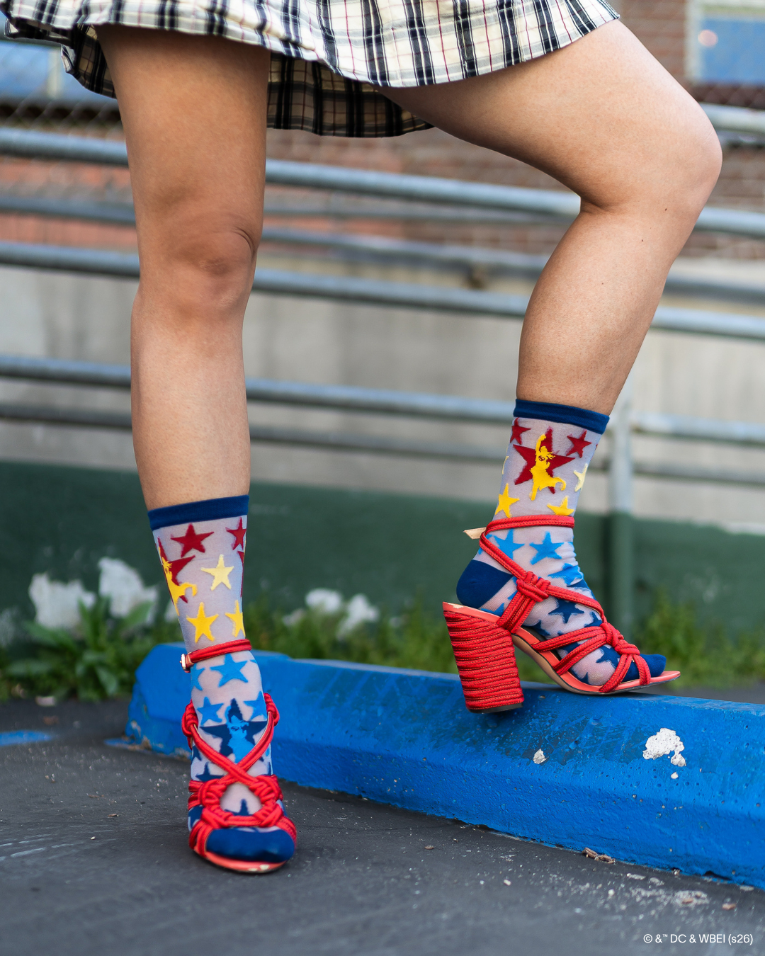 Supergirl Star Shimmer Sheer Crew Sock